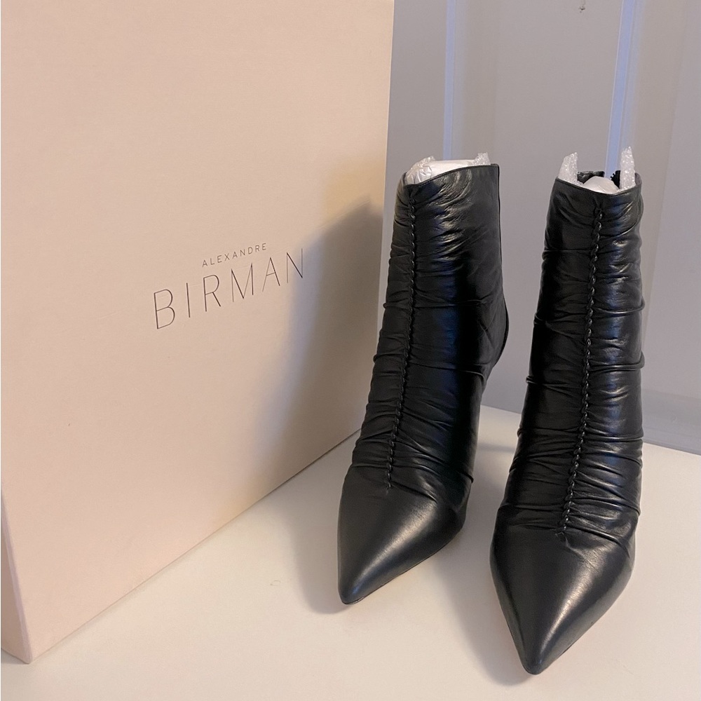 Alexandre Birman Susanna Bottie Ruched Leather Boot (39.5)